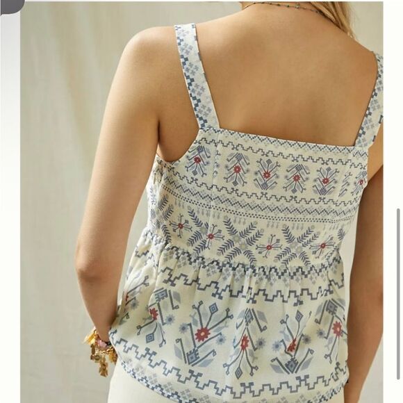 Anthropologie, forever that girl, Lace-up Peplum Tank NWT size medium - Picture 4 of 16